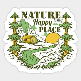 Nature is My Happy Place Sticker